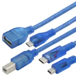 Usb Printer Blue Data Cable for Aarduno 2560 Due Por Micro Mini USB to UNO/MICRO DUE/MINI NANO/TYPE-C