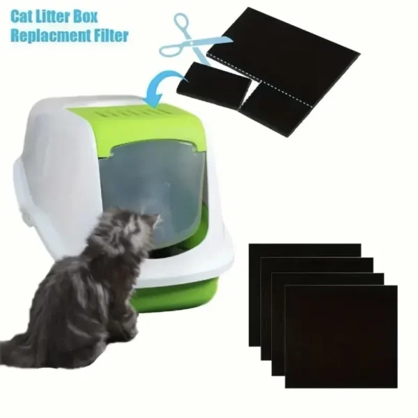 Cat Manure Basin Replacement Filter Pet Activated Carbon Filter Cat Manure Box Toilet High Adsorption Activated Carbon Fiber