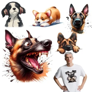 Funny dog avatar heat transfer printing clothing stickers can be DIY outerwear and sweatshirt vinyl patches