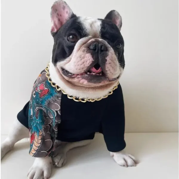 Pet one-piece four-legged onesie dog spring and summer personality tattoo clothes pet cool one-piece clothe