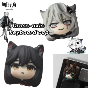 Arknights Amiya Phantom Lappland Texas Creative Personalised Cartoon Cute Q Cross Shaft Decorative Replacement Keyboard Cap Gift