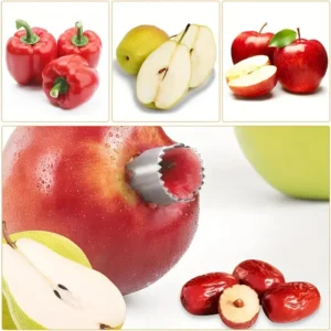 7.87 Inch Stainless Steel Apple Corer, Removes Core Perfectly, with Hanging Ring for Storage, Durable & Easy to Clean
