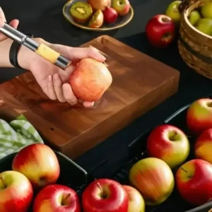 Professional Apple Corer, Stainless Steel with Sharp Serrated Blades, Smooth Handle, Effortless Core Removal in 4 Steps