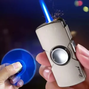 New Creative Mini Fidget Spinner Metal Lighter Grinding Wheel Windproof Finger Toy Gift Metal Gas Lighter Men's Gadgets