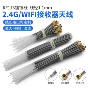 2.4GHz Receiver Transceiver Antenna, Bluetooth/Wi-Fi Built-in Antenna, Silver-Plated Signal Wire, Port Soldering
