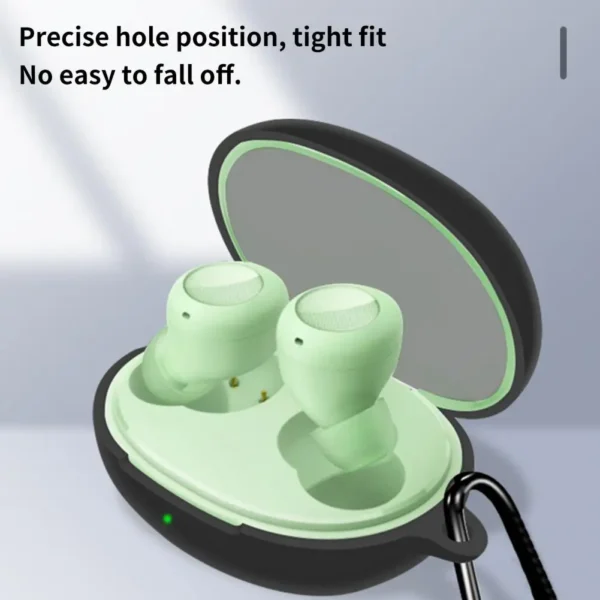 Earphone Protective Cover for Realme Buds Q2S Dust-proof Silicone Bluetooth Headset Case with Hook
