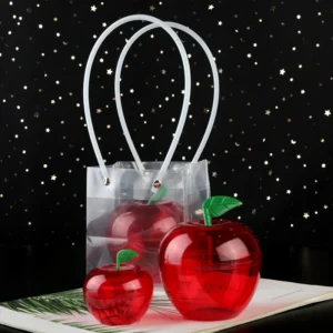 1PC Plastic Container Candy Box Red Apple-shaped Chocolate Favor Holders Christmas Baubles Ornament Party Xmas Decorations