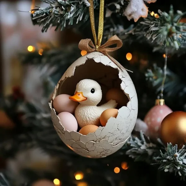 2d Pendants Chicken Decoration Farm Egg Christmas Tree Ornaments Acrylic Chicken Duck Turtle 2d Pendants for Holiday for Family