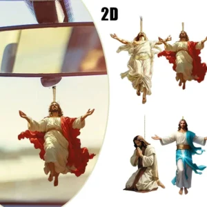 2D Religious Figure Jesus RearView Mirror Pendant Auto Interior Catholic Sculpture Car Decor Hanging Blessed Car Ornament N N6Y2