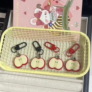 Cute Red Apple Keychain Girlish Heart Best Friend Backpack Pendant Gift Jewelry Accessory Fun Food Play Backpack Accessory